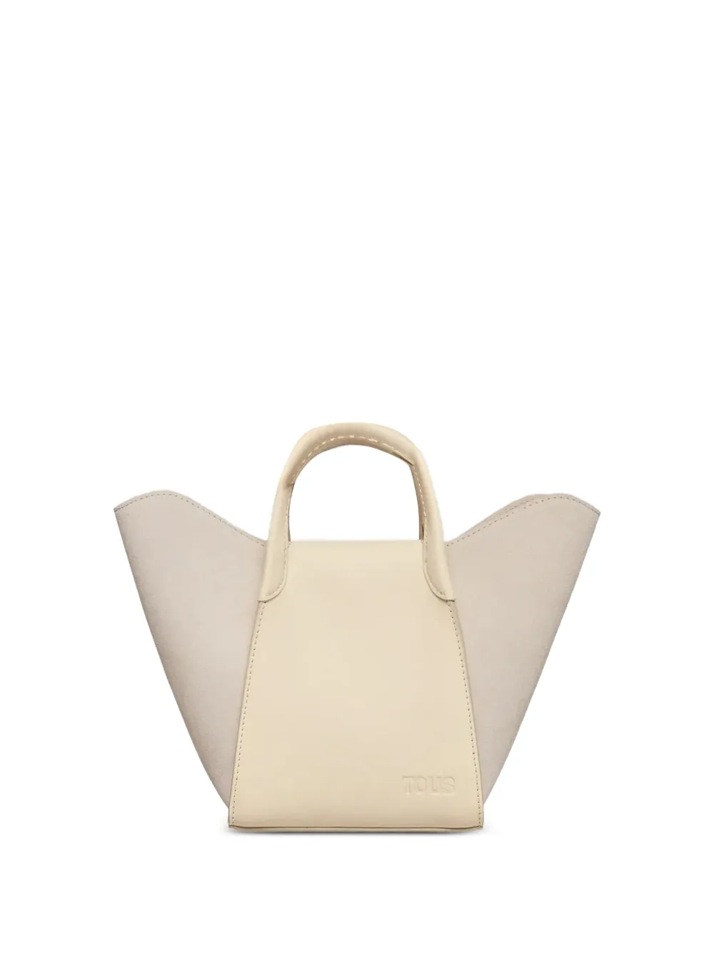 Tous Tulip Suede-panel Leather Tote Bag In White