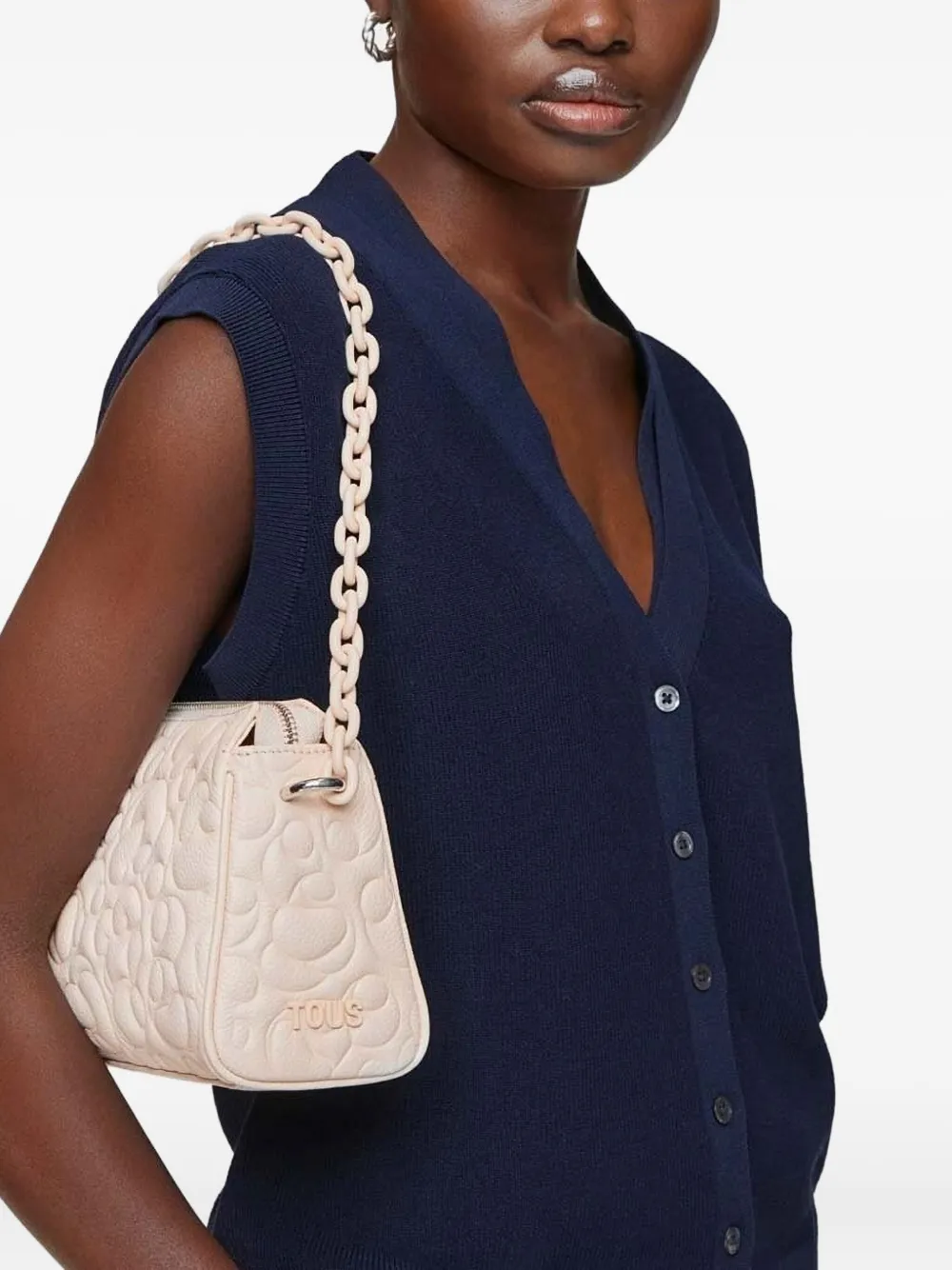 Tous Quilted Chain-strap Cross-body Bag In Neutral