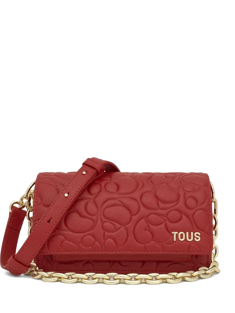 embossed chain-strap bag
