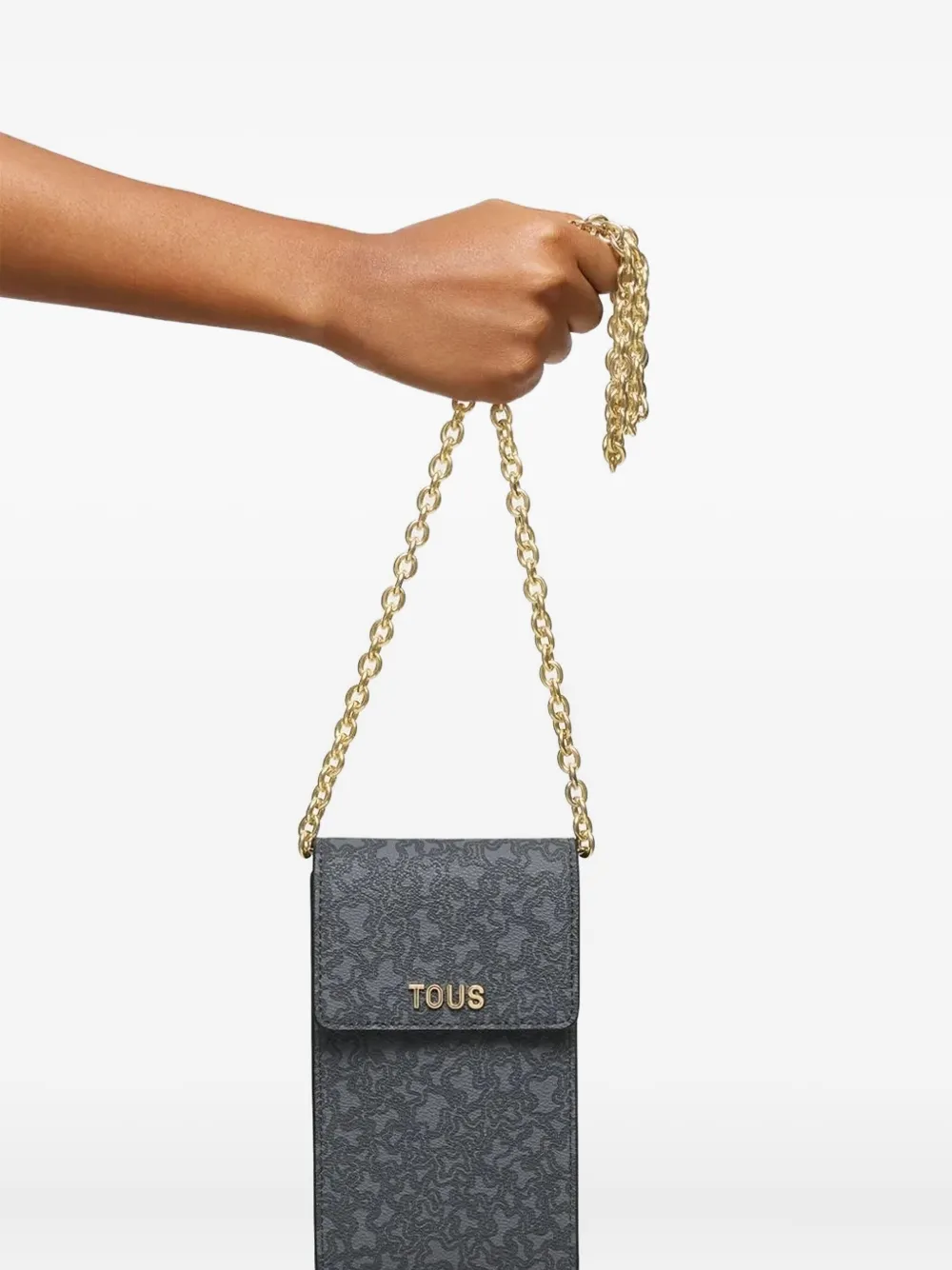 Tous Leather Phone Case In Gray