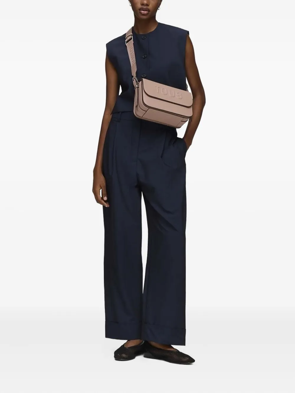 TOUS Borsa a spalla con logo goffrato - Rosa