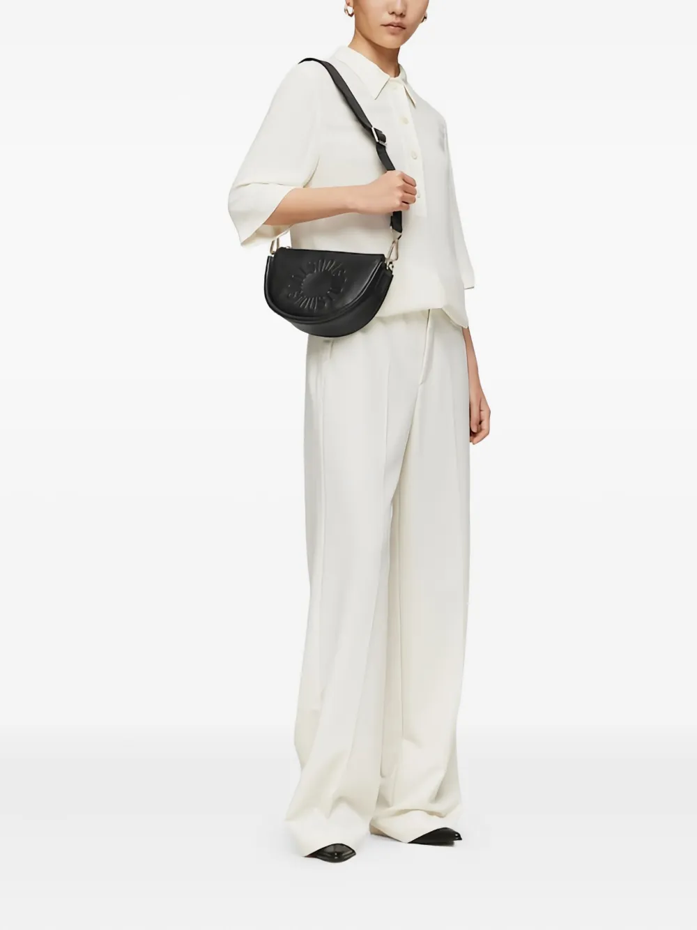 Tous Embossed-logo Cross-body Bag In Black