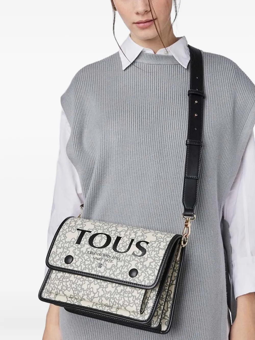 Tous Logo-print Shoulder Bag In Neutral