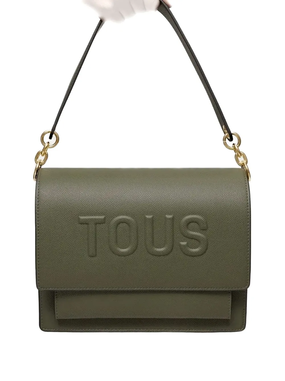 Tous Audree Embossed-logo Crossbody Bag In Green