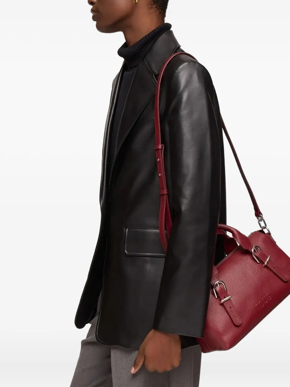 TOUS Leren shopper met gespdetail - Rood