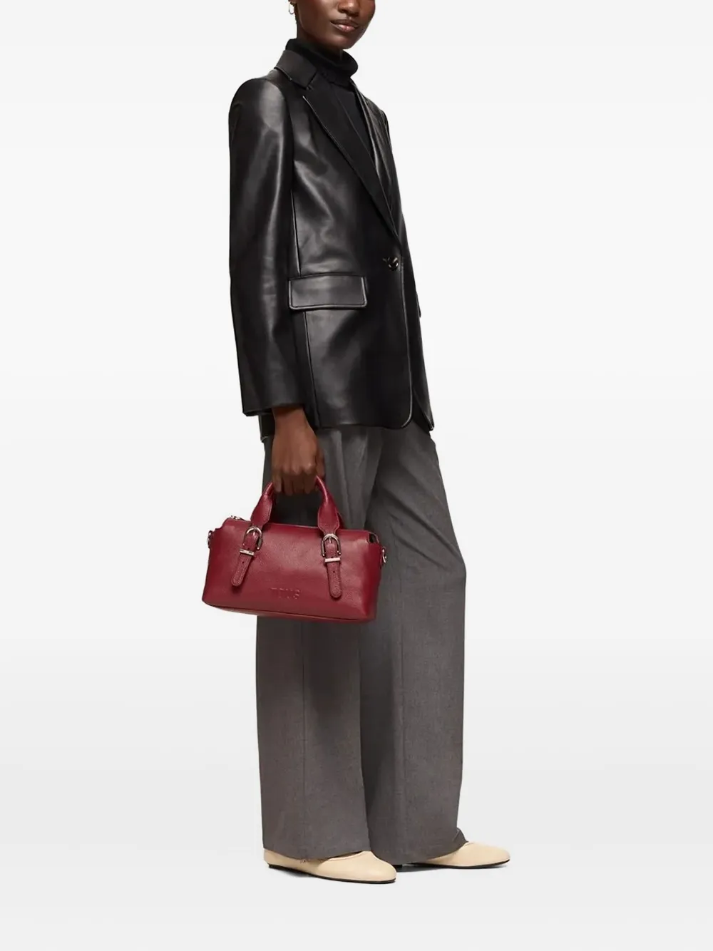 TOUS Leren shopper met gespdetail Rood