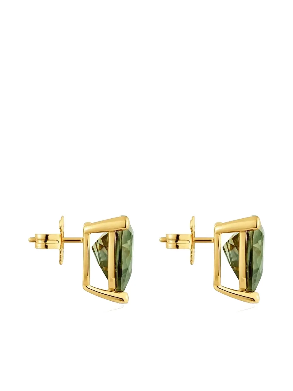 TOUS LGG gold-tone triangular stone earrings - GOLD SILVER