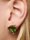 TOUS LGG gold-tone triangular stone earrings - GOLD SILVER