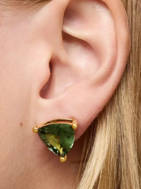 TOUS LGG gold-tone triangular stone earrings