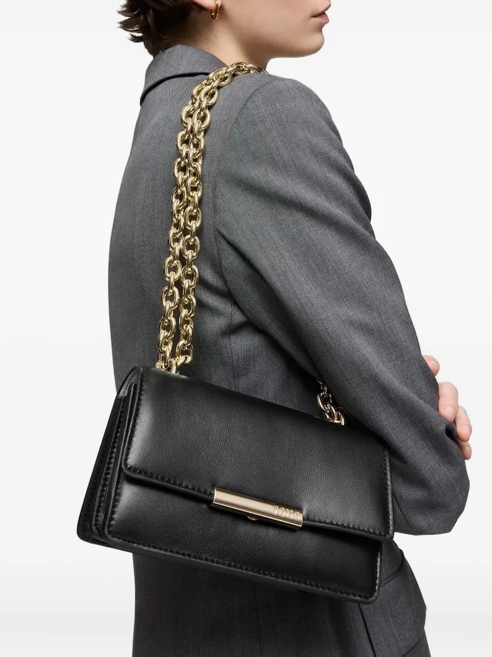 Tous Chain-strap Flap Shoulder Bag In Black