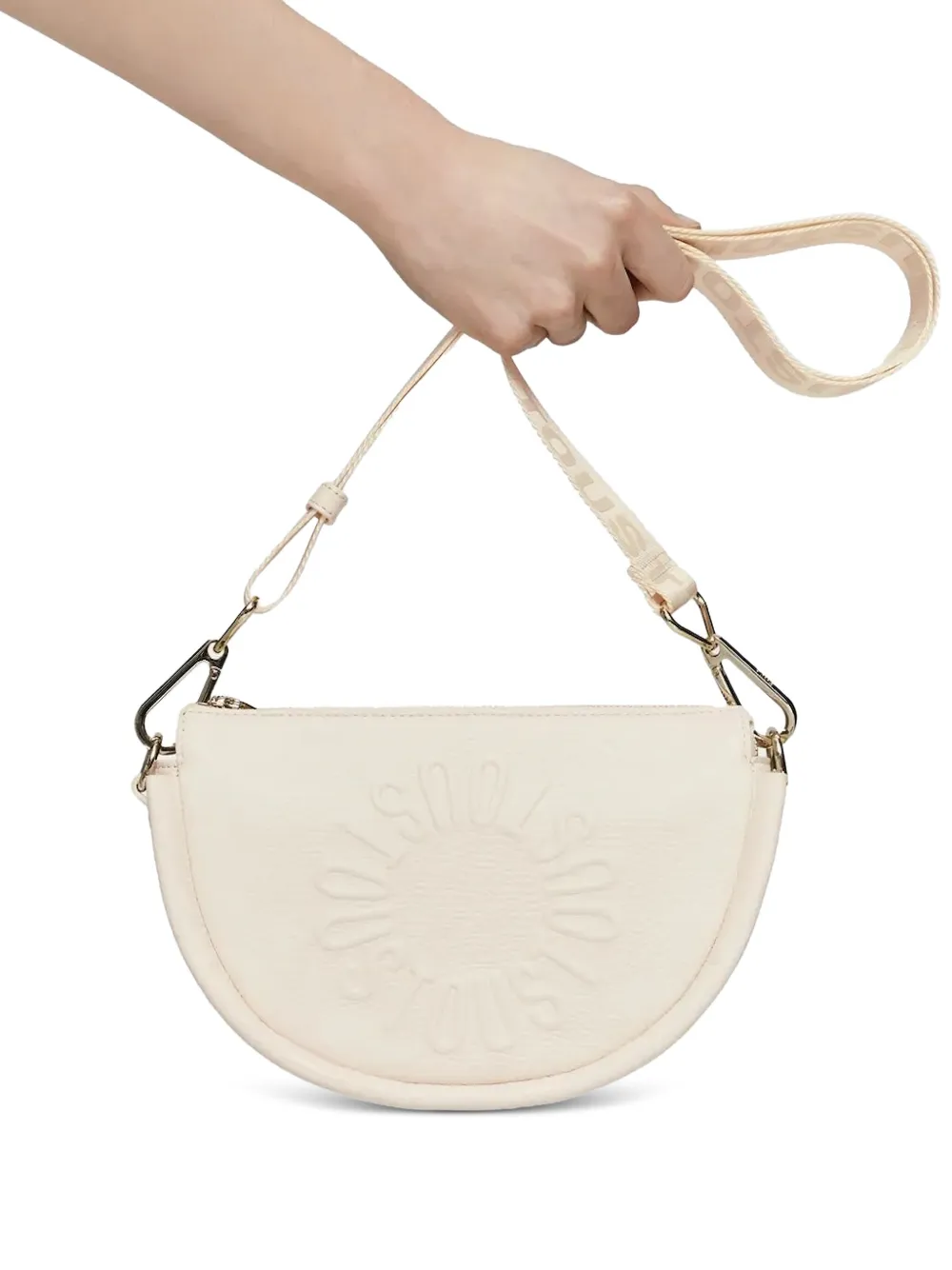 TOUS embossed half-moon crossbody bag - Bianco