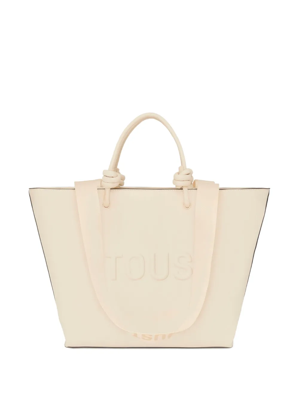 knotted-handle embossed tote bag