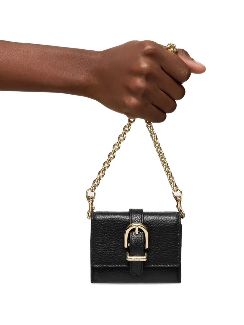 Tous Buckle Chain Wallet In Black