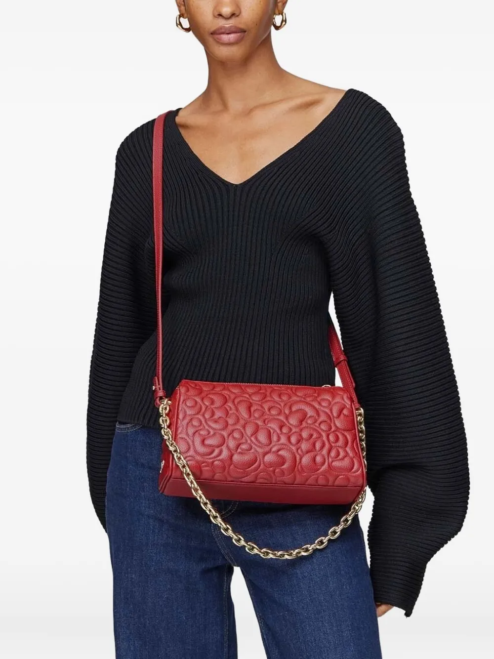 Tous Greta Quilted Chain-strap Satchel In Red