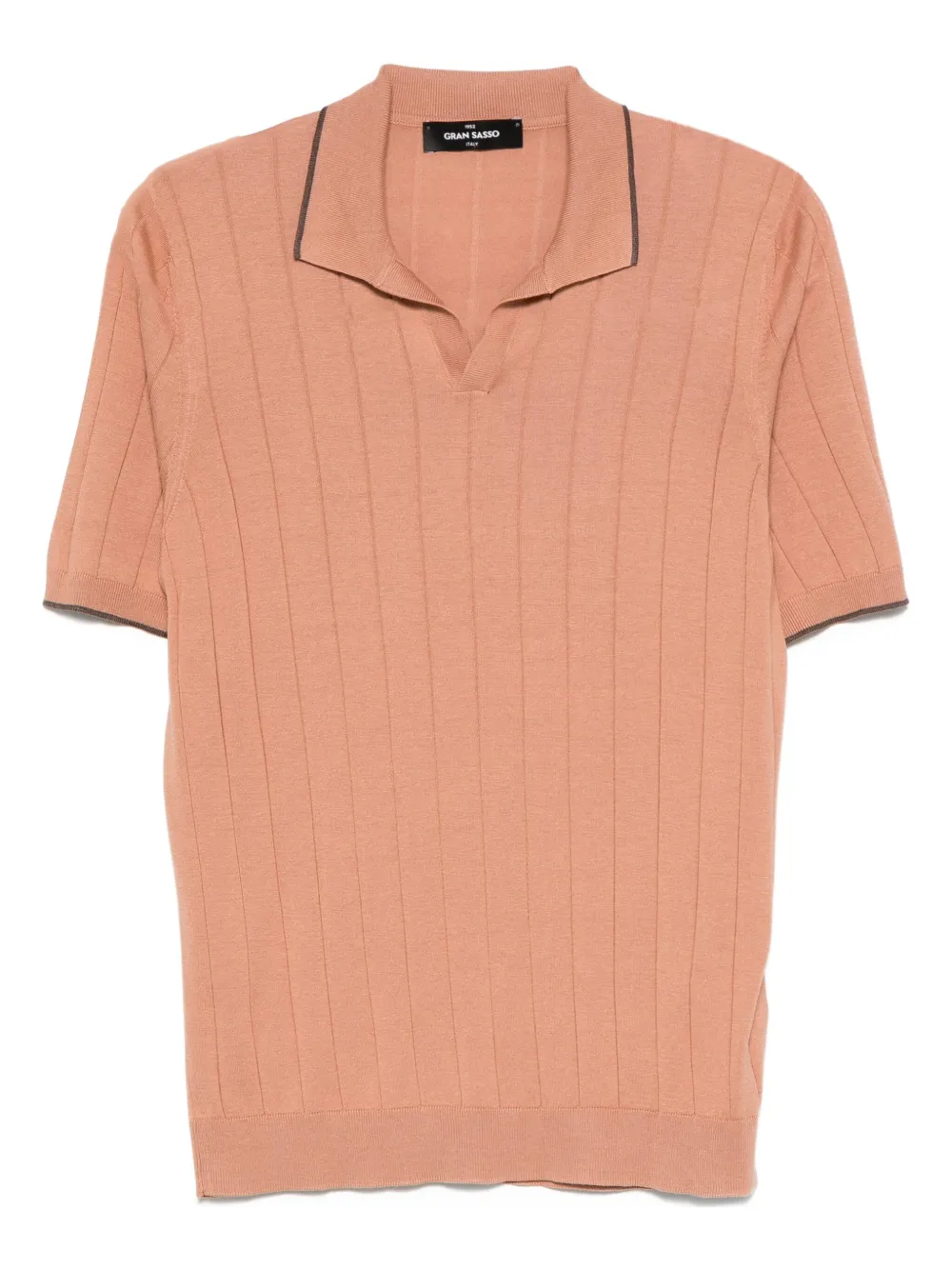 Gran Sasso ribbed polo-collar t-shirt | Pink | Image 1