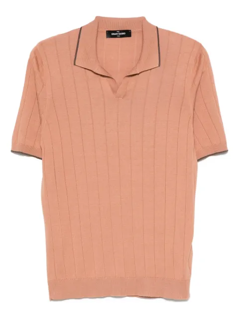 Gran Sasso ribbed polo-collar t-shirt