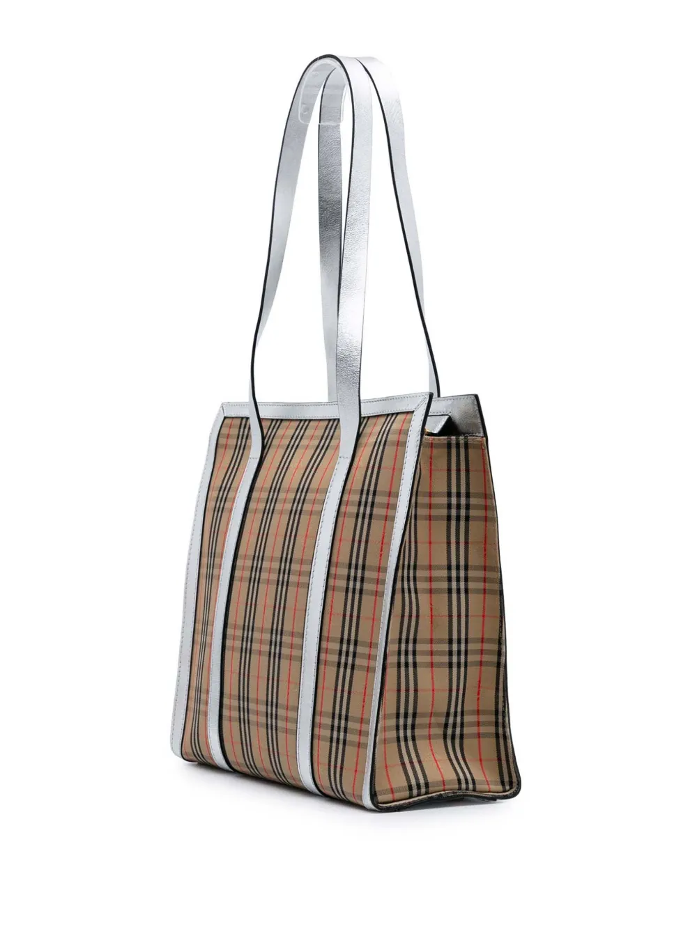 Pre-owned Burberry 2000-2017 Haymarket Check Canvas Knight 1983 Link Tote Bag