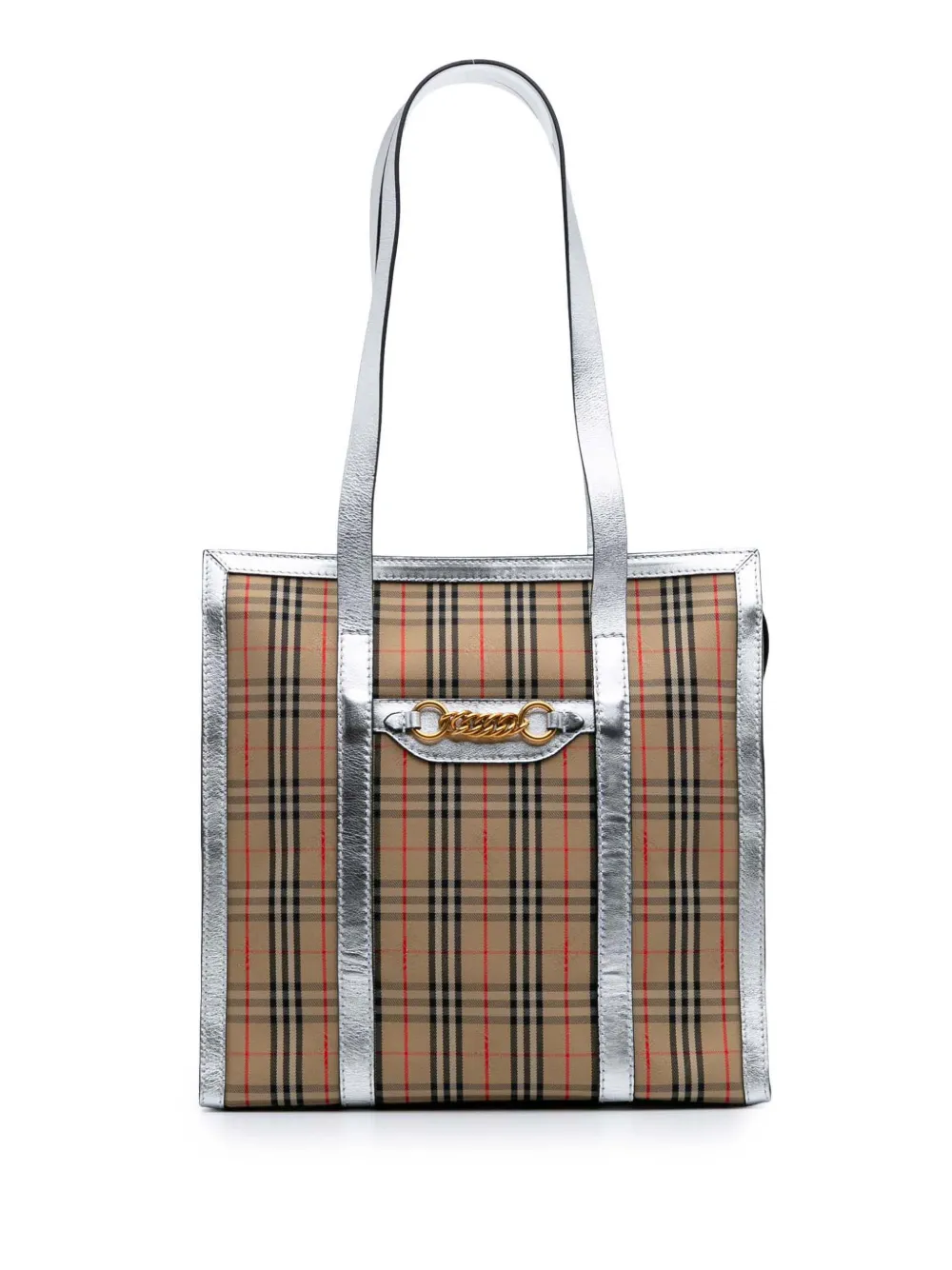 Burberry Pre-Owned 2000-2017 ヘイマーケットチェックキャンバス ナイト 1983 リンク トートバッグ - Burberry Pre-Owned 2000-2017 ヘイマーケットチェックキャンバス ナイト 1983 リンク トートバッグ -