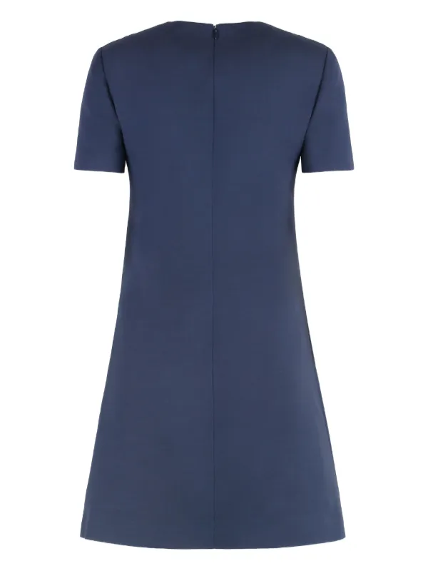 Valentino Garavani Bow-embellished Shift Dress - Blue