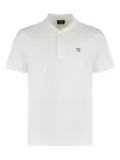FENDI piqué-weave cotton polo shirt - White