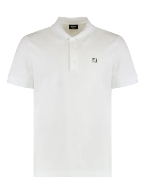 FENDI playera tipo polo de piqué con motivo de ondas