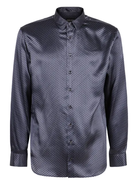 Giorgio Armani printed curved-hem shirt