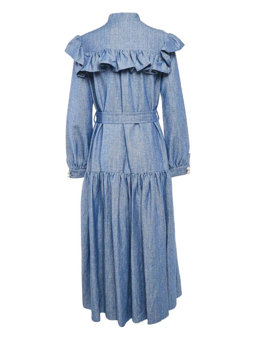 Poca & Poca pearl-embellished ruffled maxi dress | Image 2