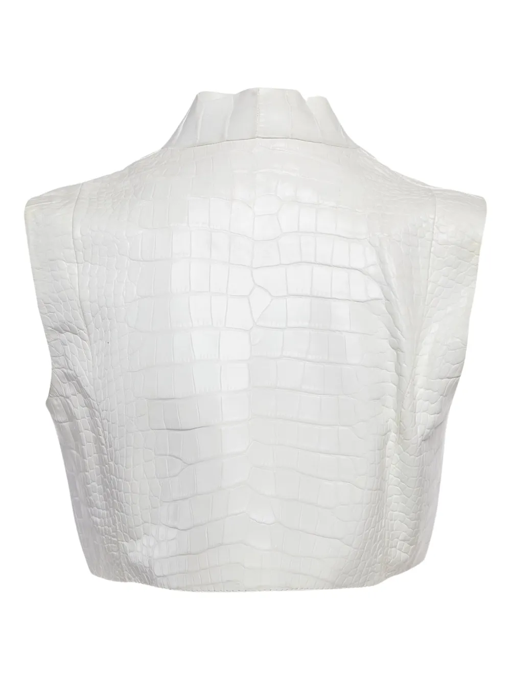 Dennis Basso crocodile-embossed leather zip vest | Image 2