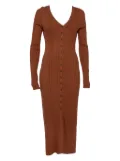 THE RANGE ribbed button maxi dress - Brown
