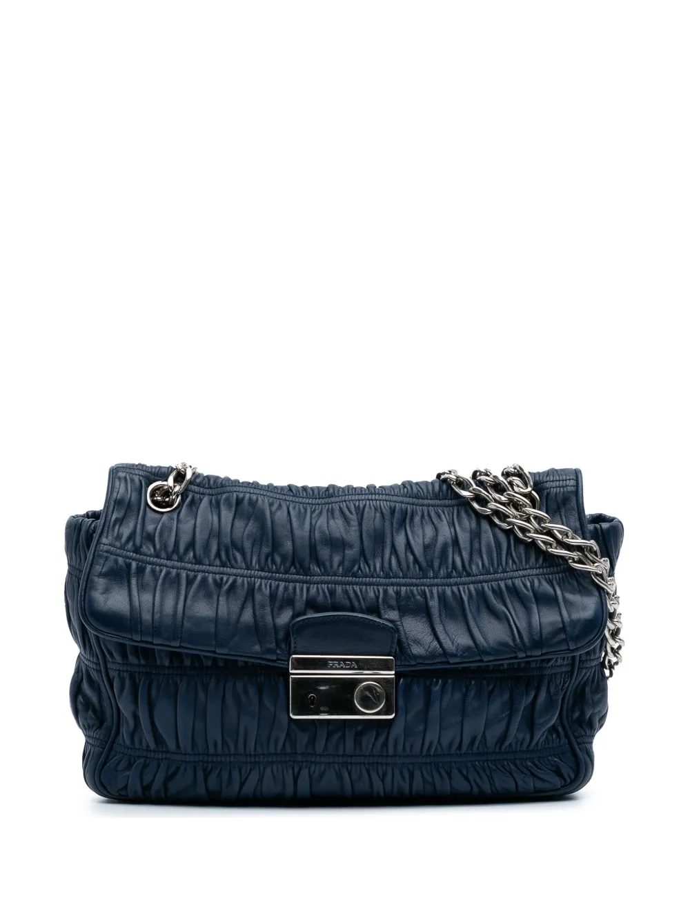 Prada Pre-Owned 2000-2024 Medium Nappa Gaufre Sound Lock shoulder bag | Blue | Image 1