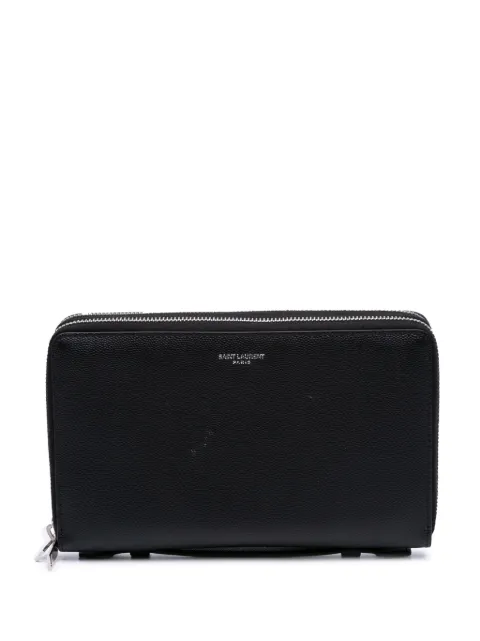 Saint Laurent Pre-Owned 2018 Grain De Poudre Double Zip Around Travel Organizer Wallet long wallets