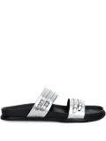 VAGABOND buckle-detail leather slides - Silver