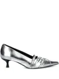 VAGABOND 50mm Lykke pointed-toe buckle pumps - Silver
