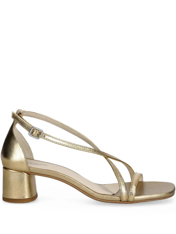 VAGABOND Crossover Strap block-heel Sandals Gold