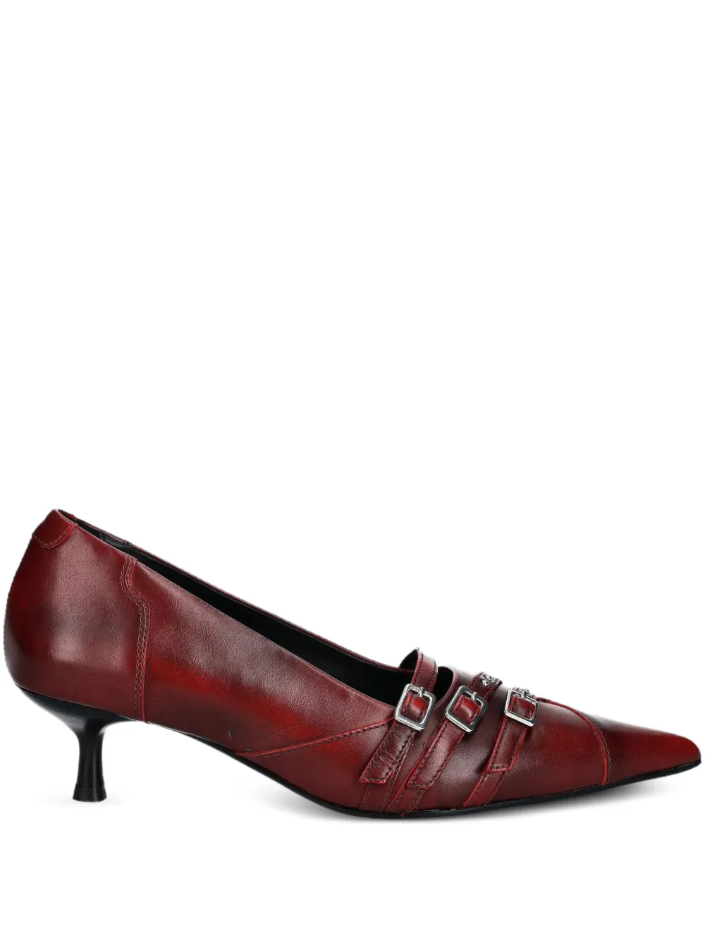 VAGABOND 47mm Lykke pointed-toe buckled pumps Red