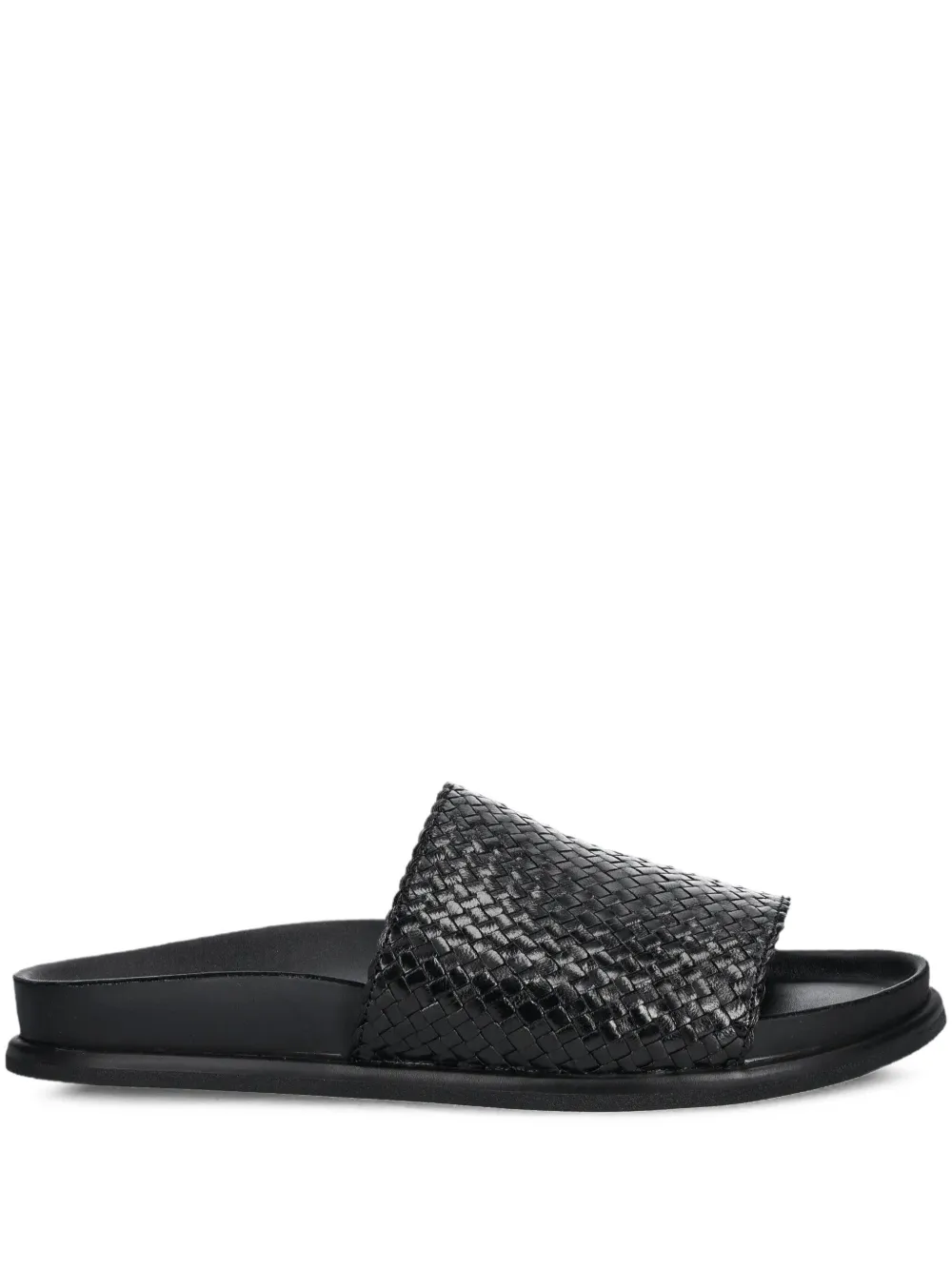 VAGABOND Effie woven leather slides Black