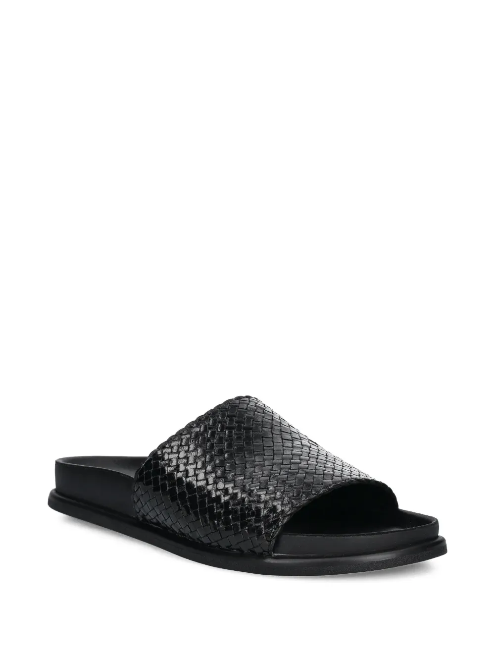 VAGABOND Effie woven leather slides Black