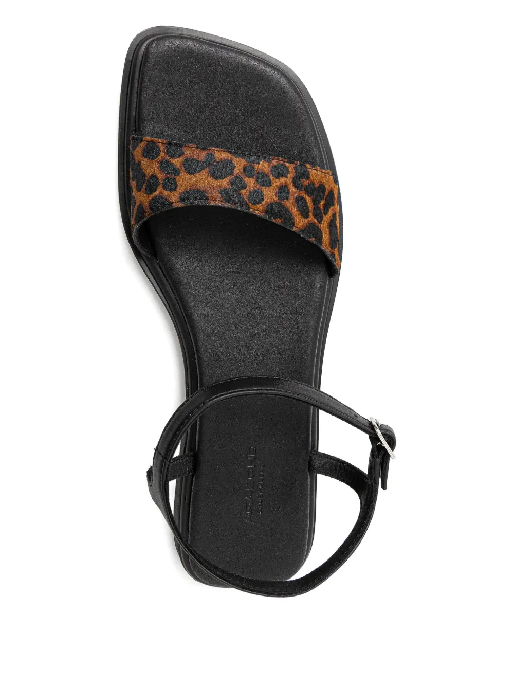 VAGABOND Izzy leather leopard-print sandals Brown