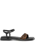VAGABOND Izzy leather leopard-print sandals - Brown