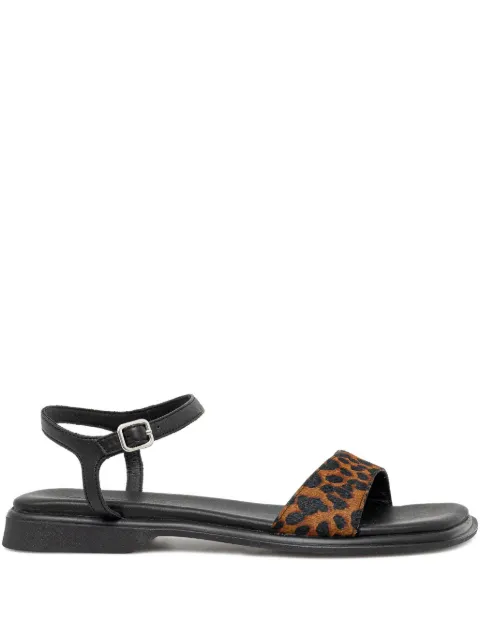 VAGABOND Izzy leather leopard-print sandals
