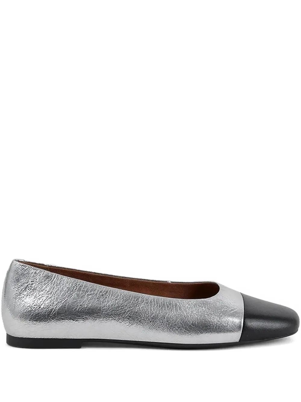 VAGABOND Jolin metallic leren ballerina's Zilver