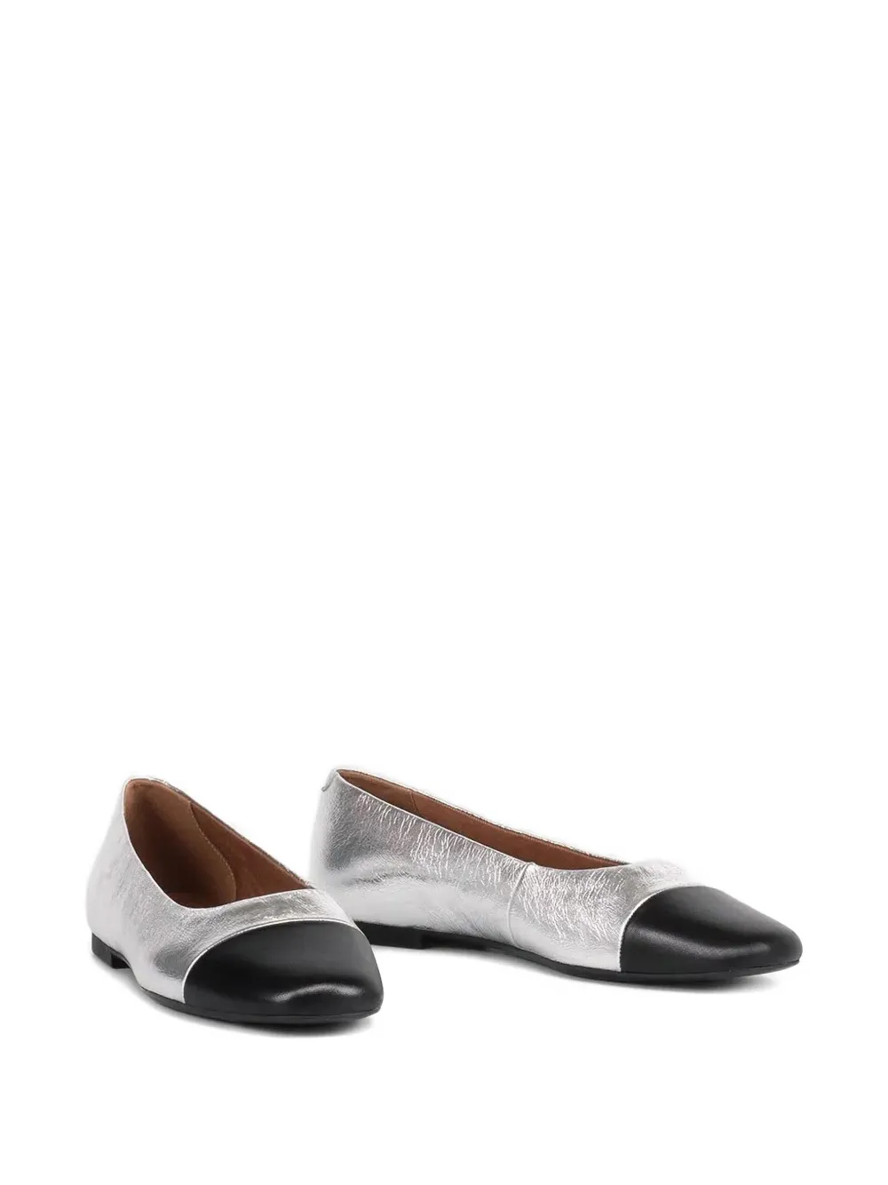 VAGABOND Jolin metallic leren ballerina's Zilver