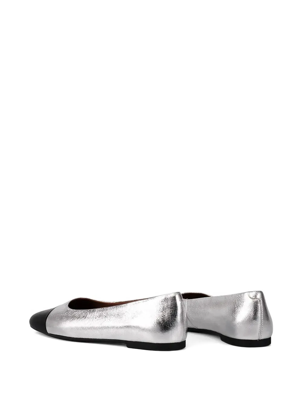 VAGABOND Jolin metallic leren ballerina's Zilver