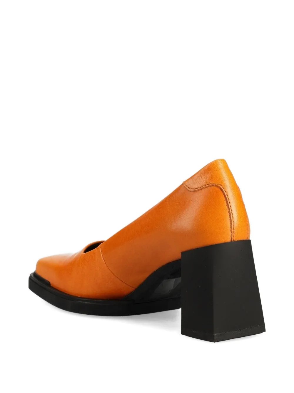 Vagabond Square-toe Block-heel Pumps In Orange