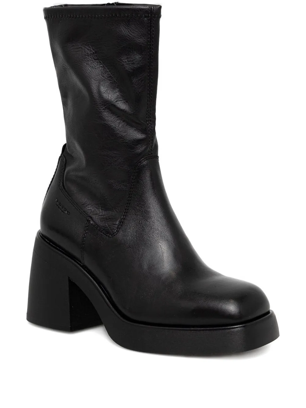 VAGABOND 87mm Brooke leather block-heel boots Black