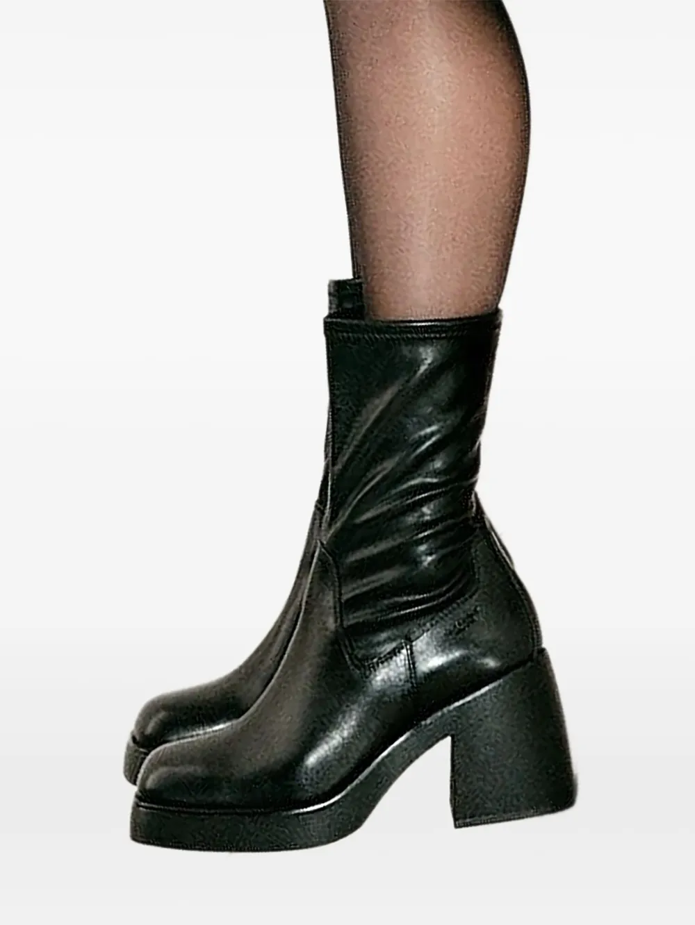 VAGABOND 87 mm Brooke leren laarzen met blokhak Zwart