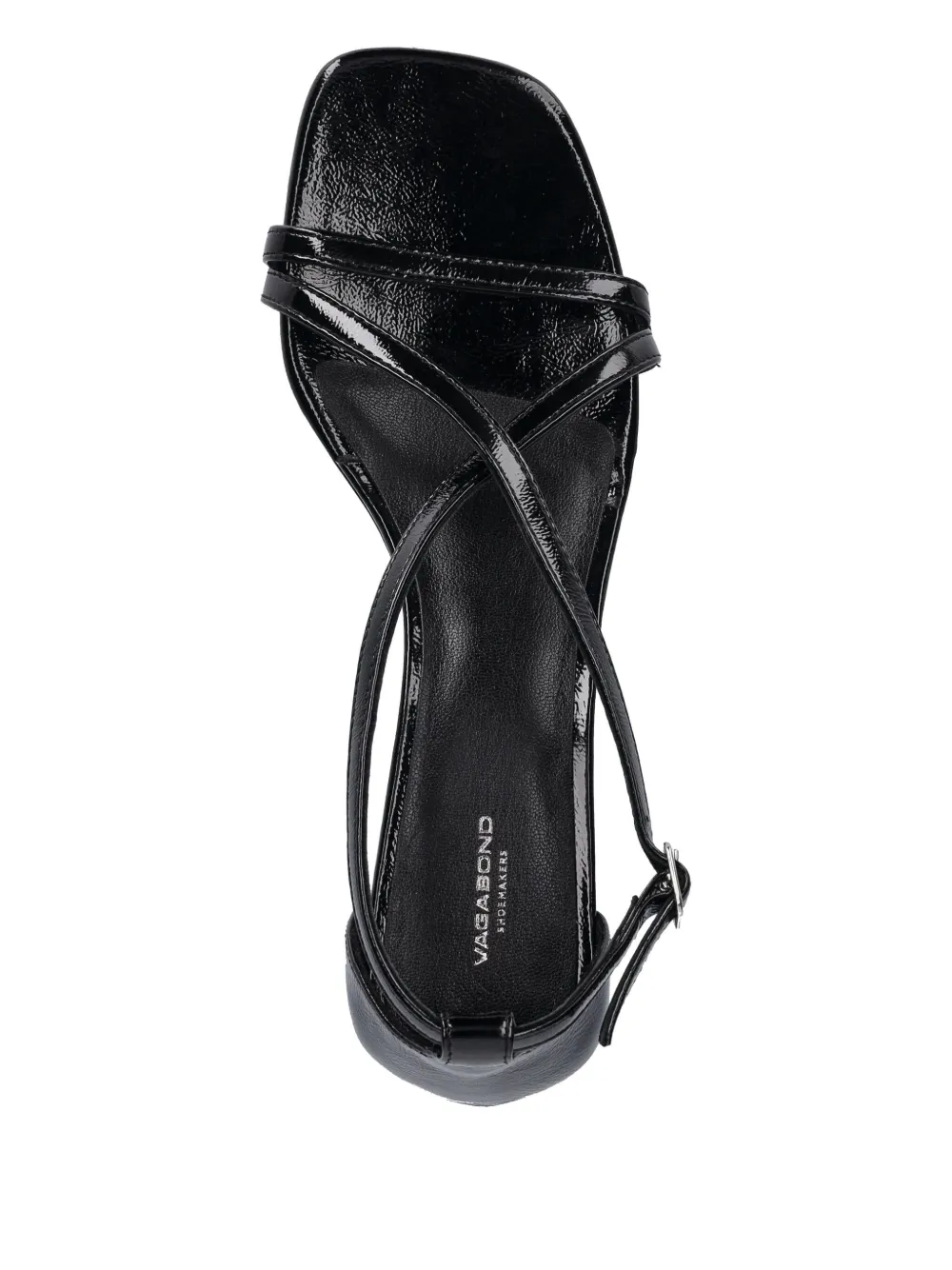 VAGABOND Piper lakleren sandalen met gekruiste bandjes Zwart