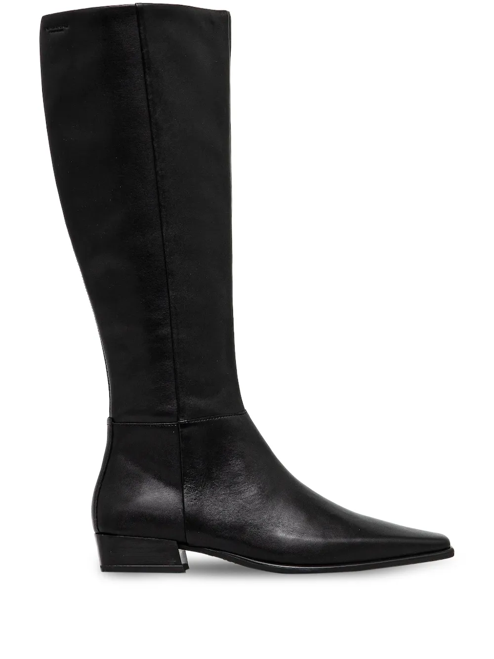 VAGABOND pointed-toe leather knee-high boots Black