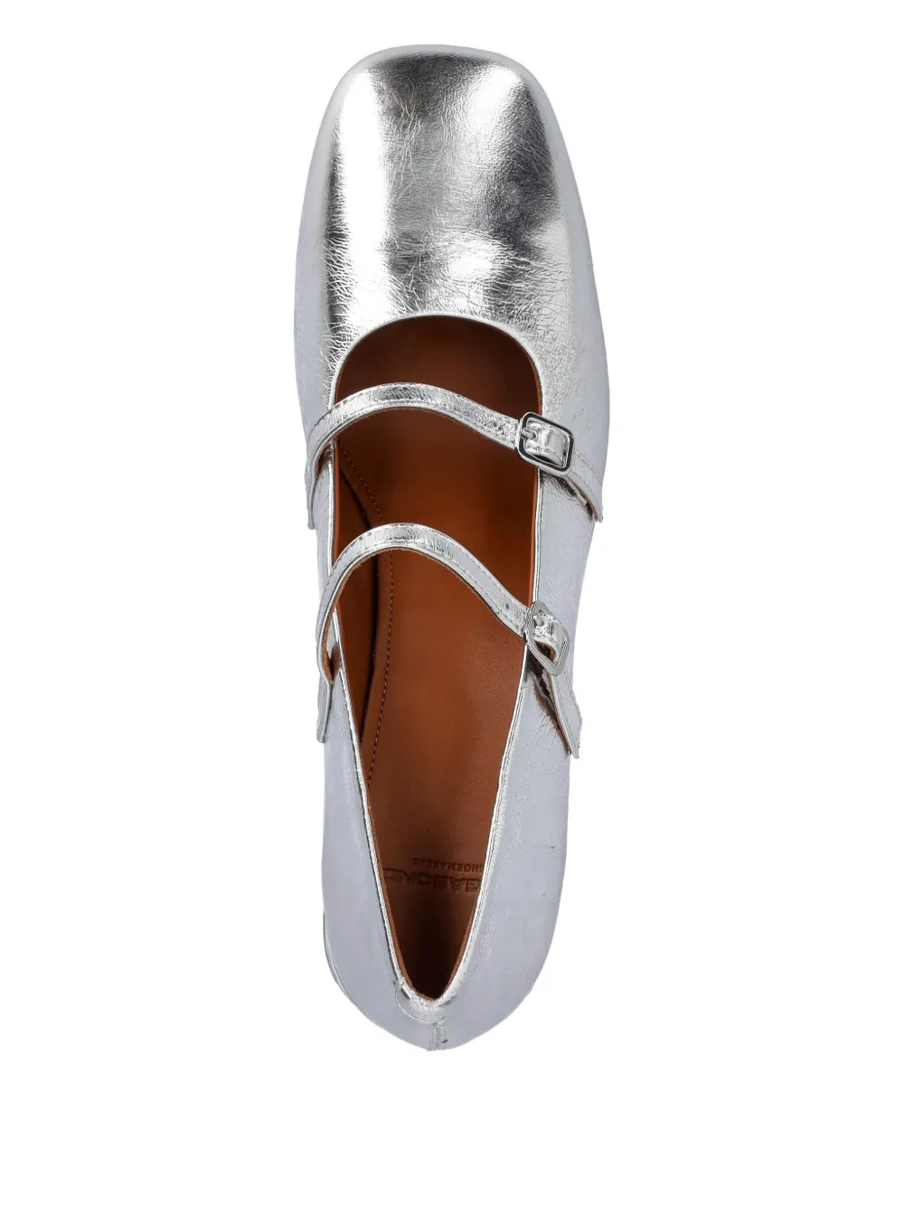 VAGABOND Adison double-buckle metallic leather pumps Silver