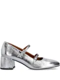 VAGABOND Adison double-buckle metallic leather pumps - Silver